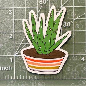🪴Charming Aloe Vera Plant Waterproof Vinyl Sticker🌿🌼